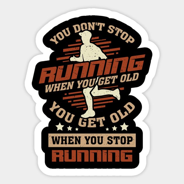 Old Man Woman Running Marathon Runner Gift Sticker by Dolde08